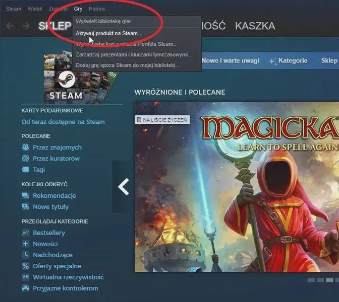 Gdzie wpisać klucz Steam, aby aktywacja przebiegła bezproblemowo?