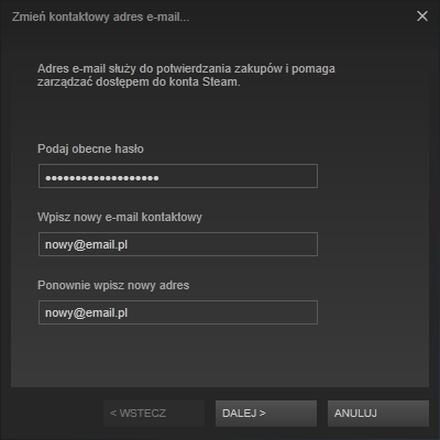 Problemy ze zmianą emaila