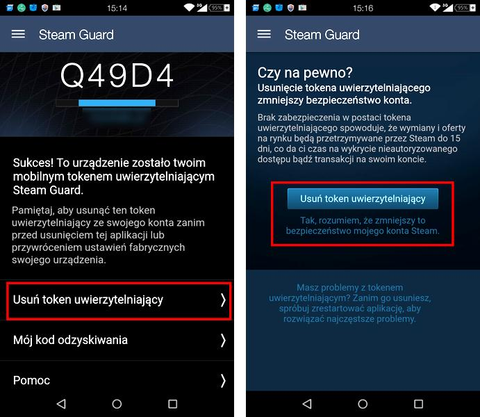 Usunięcie tokenu uwierzytelniającego